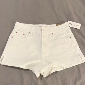 PacSun Women's Cream Jean Shorts